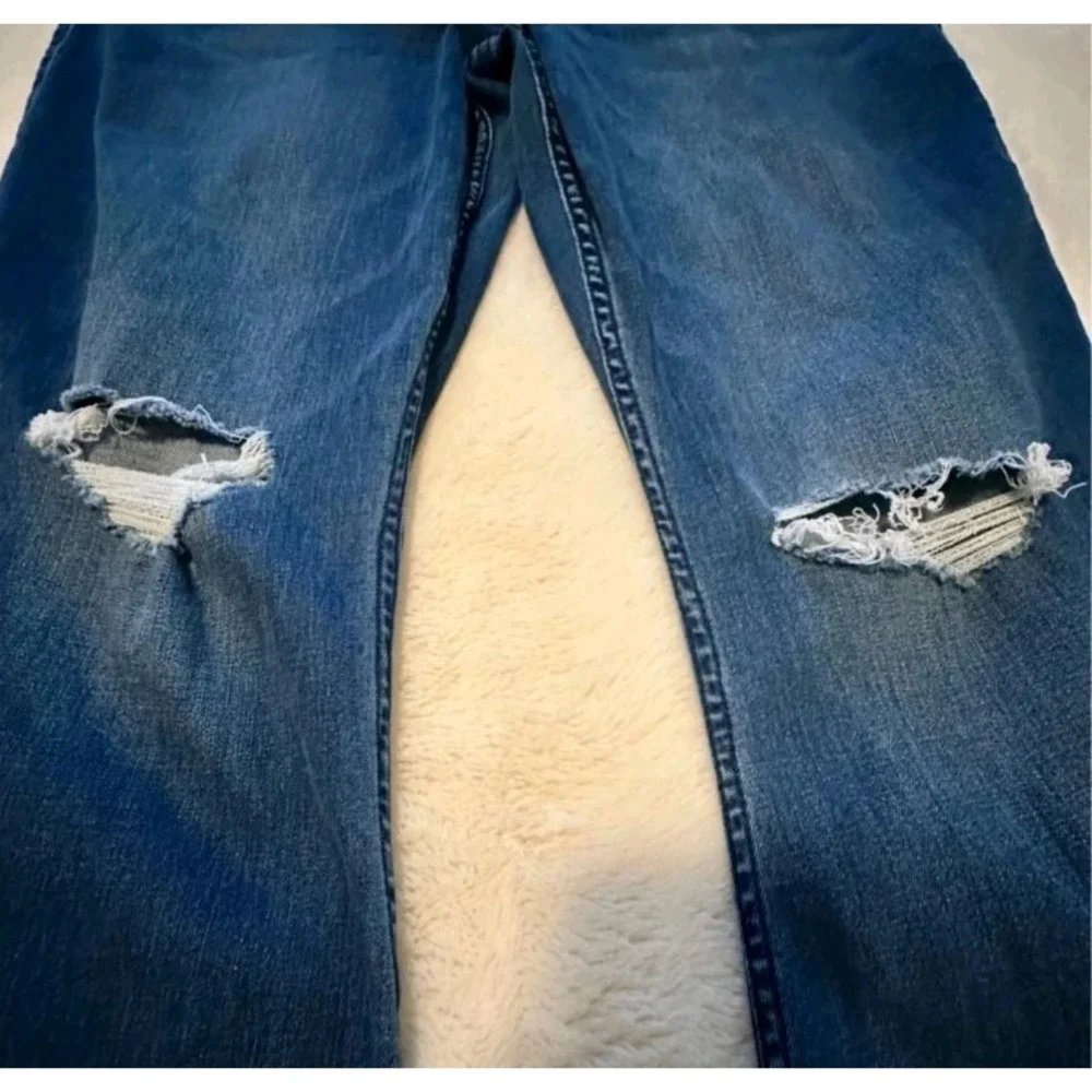 Y2K Hollister Grunge Flare Jeans Distressed High Rise Bell Bottom Denim‎ 16R W33